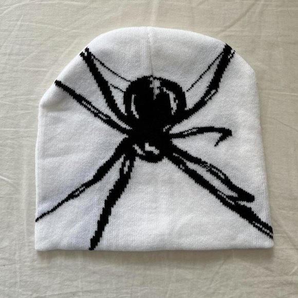 Other - Y2K 2000s grunge gothic punk spider white beanie
